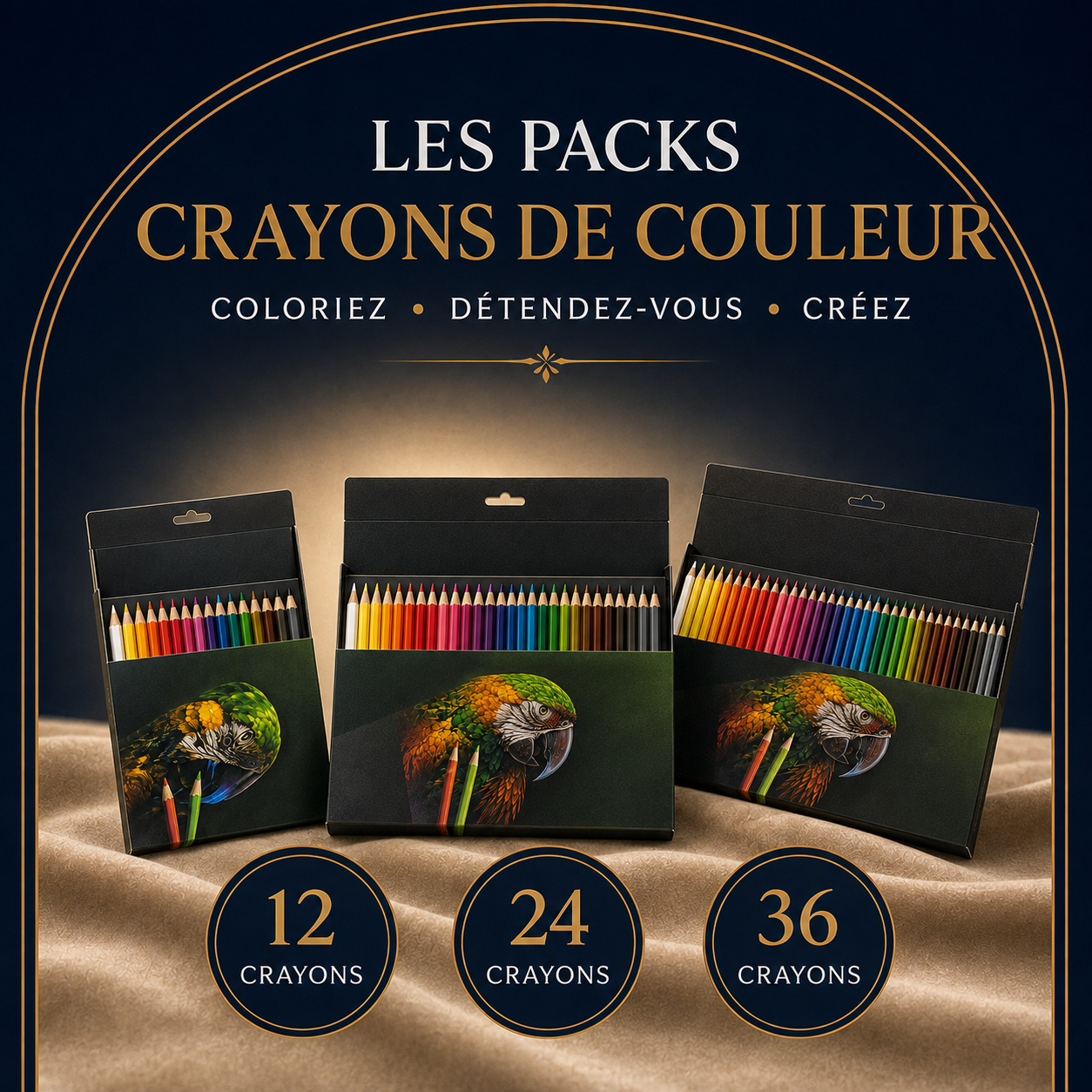 Crayons de Couleur huileux  en Bois