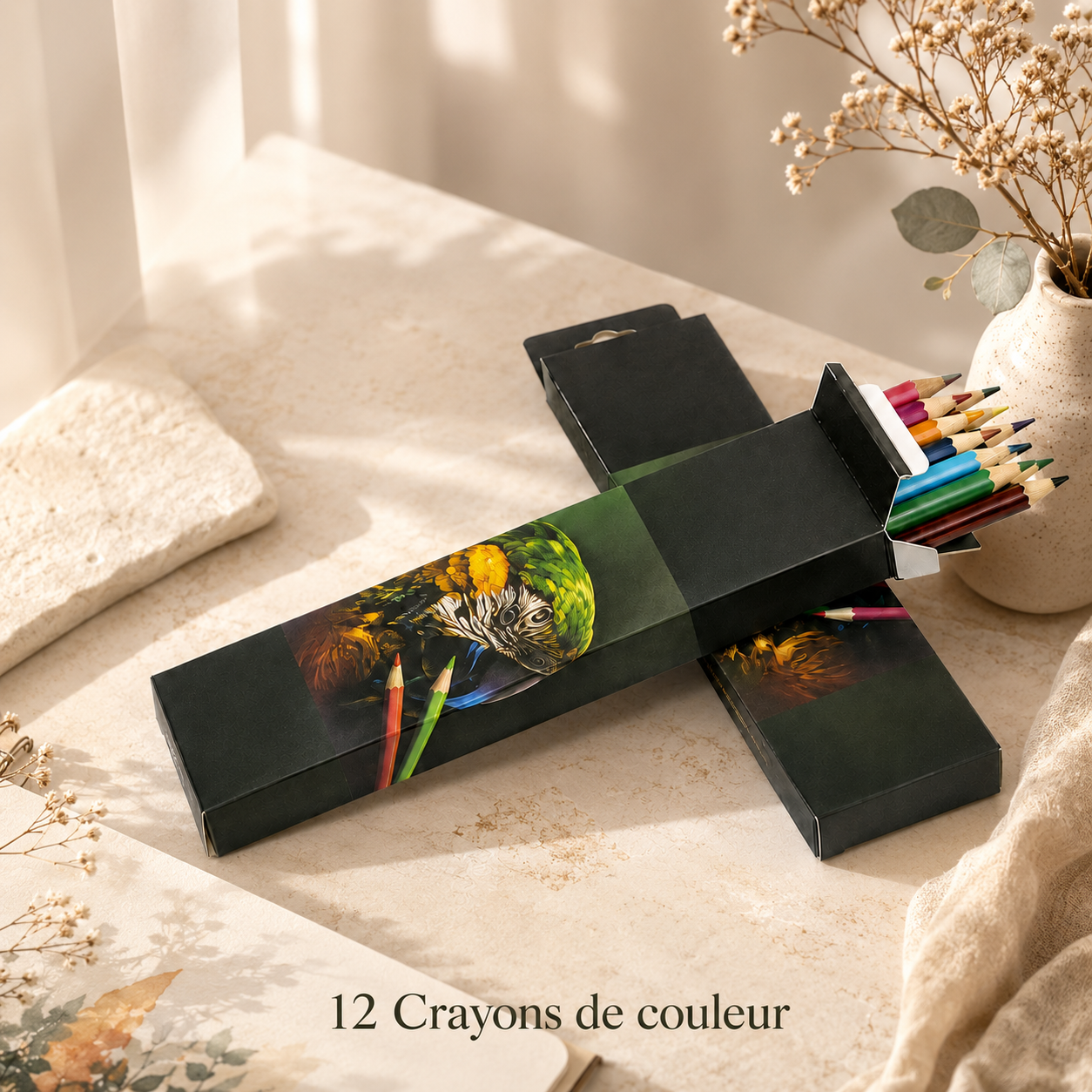 Crayons de Couleur huileux  en Bois