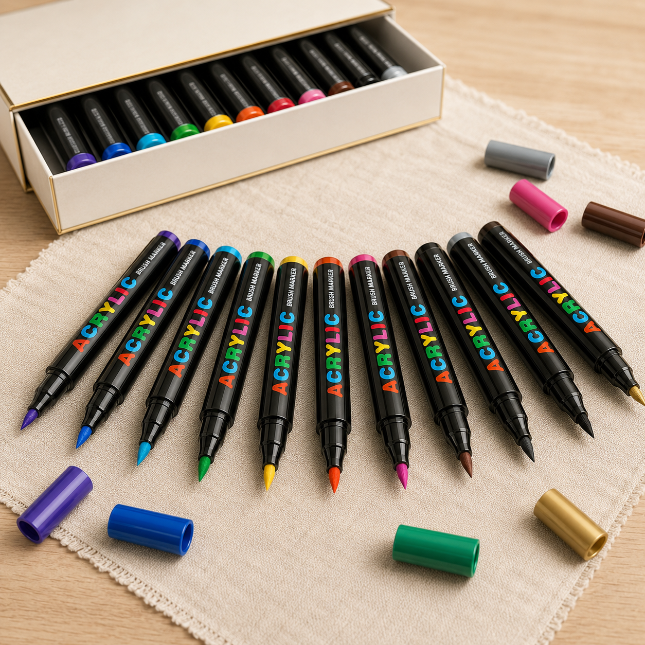 Coffret de 12 feutres acrylique de coloriage